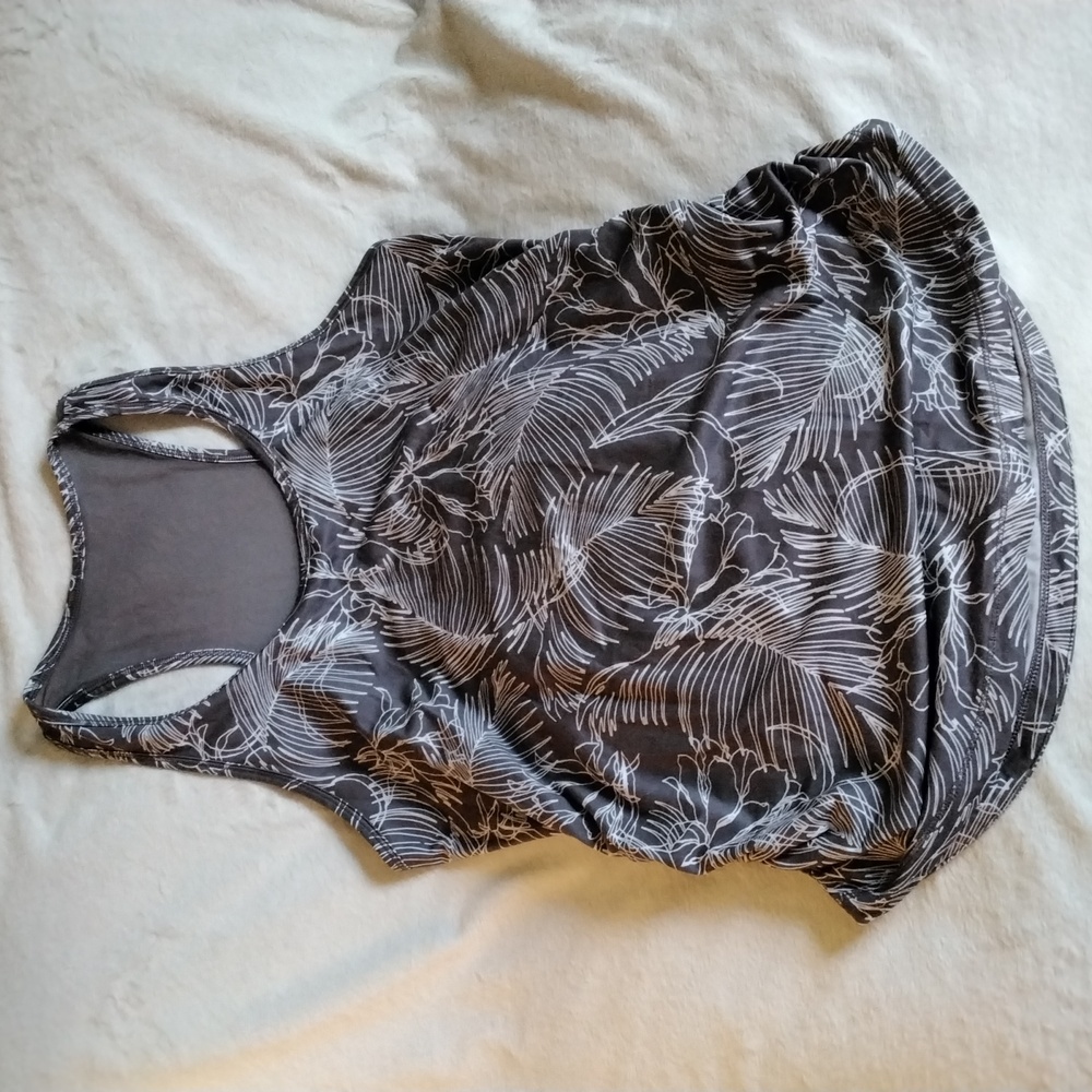 Calia By Carrie Underwood Breezy Palm Shark Racerback Tank EUC!